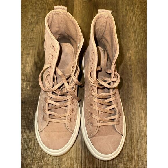 PF Flyers Women's 9.5 Center Hi Tan Leather Suede Sneaker - Picture 3 of 7